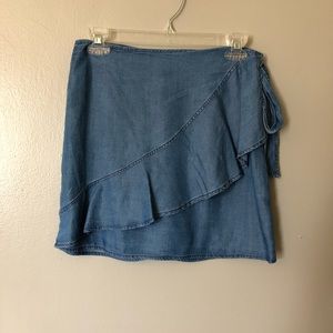 Denim Wrap Skirt